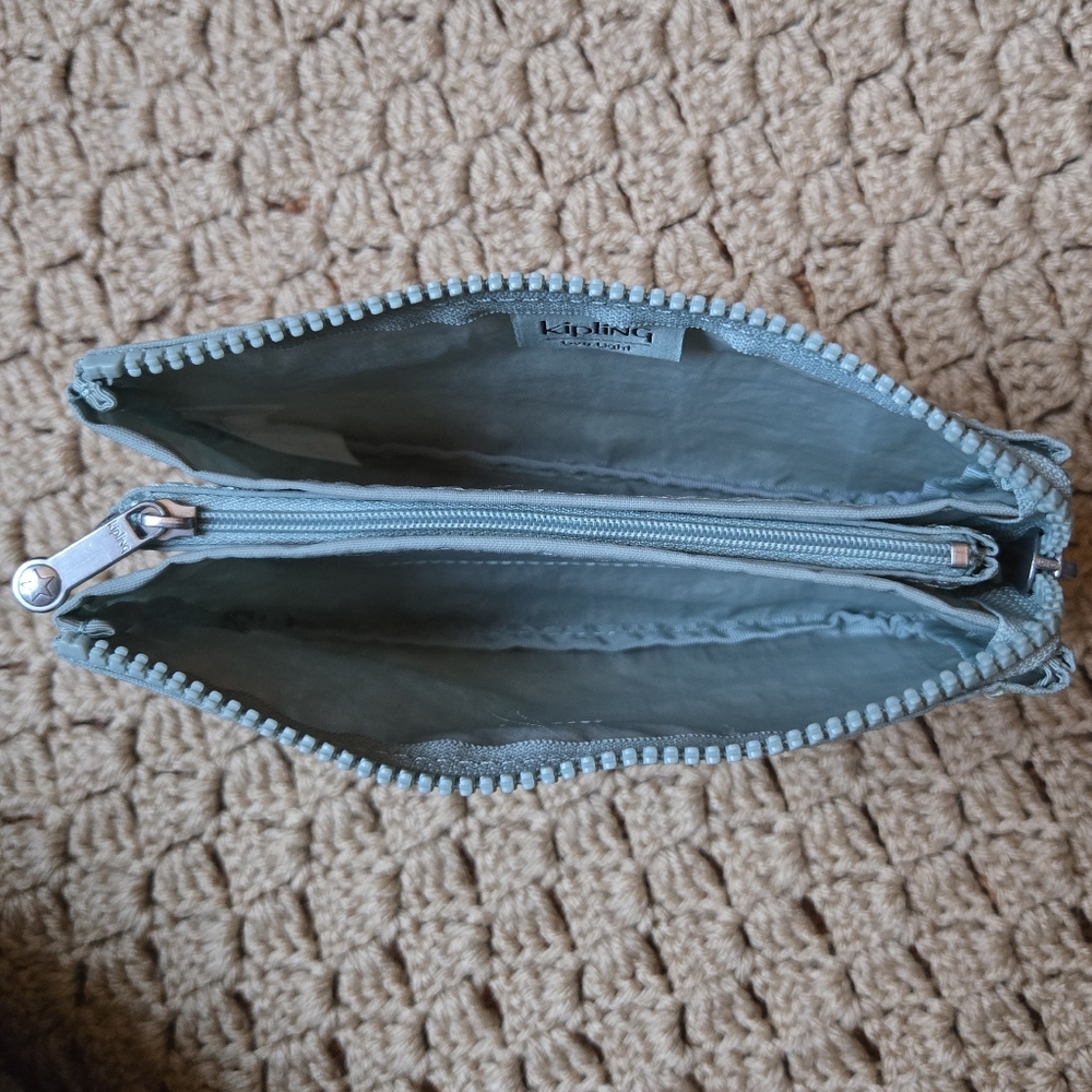 Kipling Light Blue Multi Compartment Zip Pouch - image 6